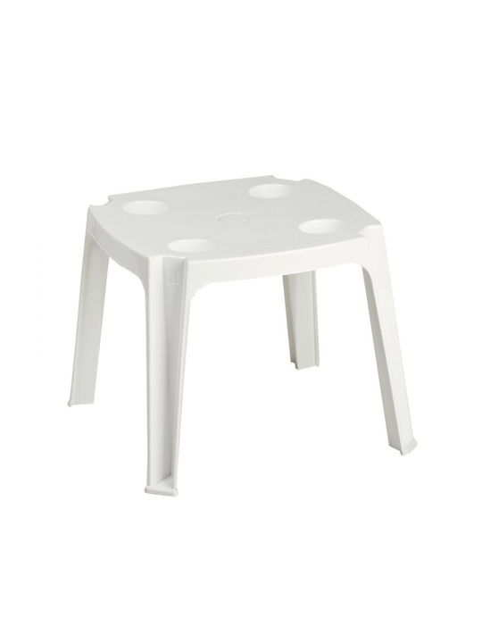 Auxiliary Outdoor Plastic Table White 43x43x44cm