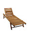 Liegestuhl-Bett Einzel Holz Braun 190x60x32cm.
