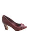 Pumps mit Chunky hohem Absatz Burgundisch