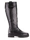 Leder Damenstiefel Schwarz