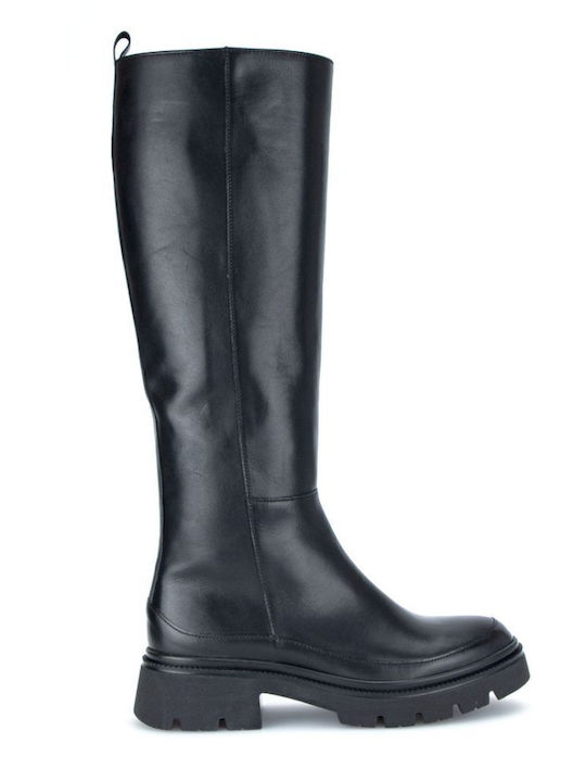 Leder Damenstiefel Schwarz