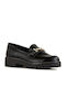 Leather Women's Moccasins in Black Color
