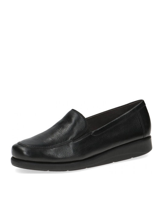 Caprice Leather Women's Moccasins in Black Color