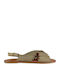Flache Sandalen für Damen in Grün Farbe