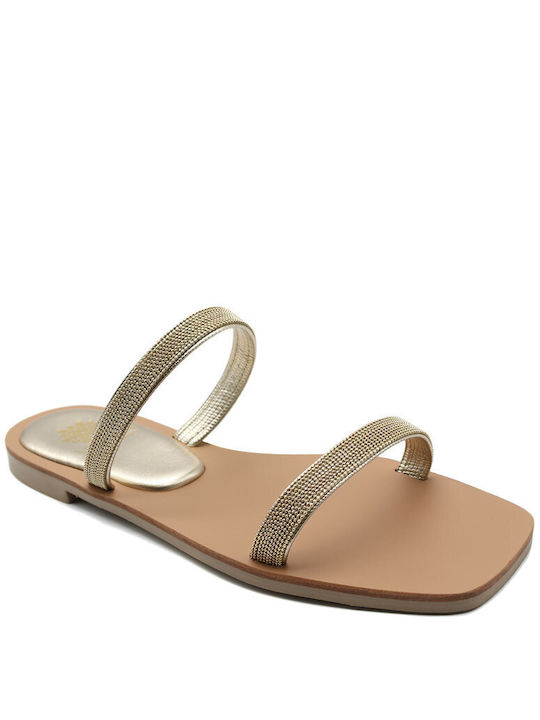 Utopia Sandals Women's Flat Sandals in Gold Color