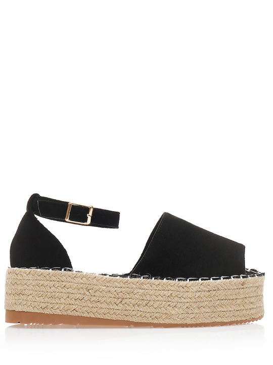 Tsoukalas Women's Suede Espadrilles Black