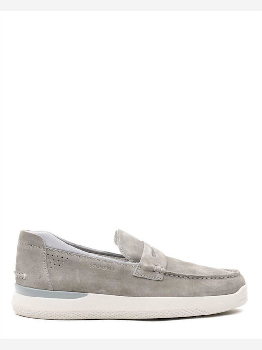 Δερμάτινα Ανδρικά Loafers σε Γκρι Χρώμα