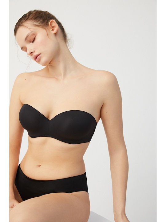 Ysabel Mora Strapless Balconette Μαύρο Σουτιέν ...