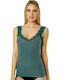 Ärmellos Grün Damen T-Shirt