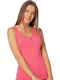 Ärmellos Rosa Damen T-Shirt