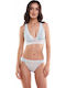 Miss Rosy Lace Underwear Set with Bralette & Brazil Light Blue