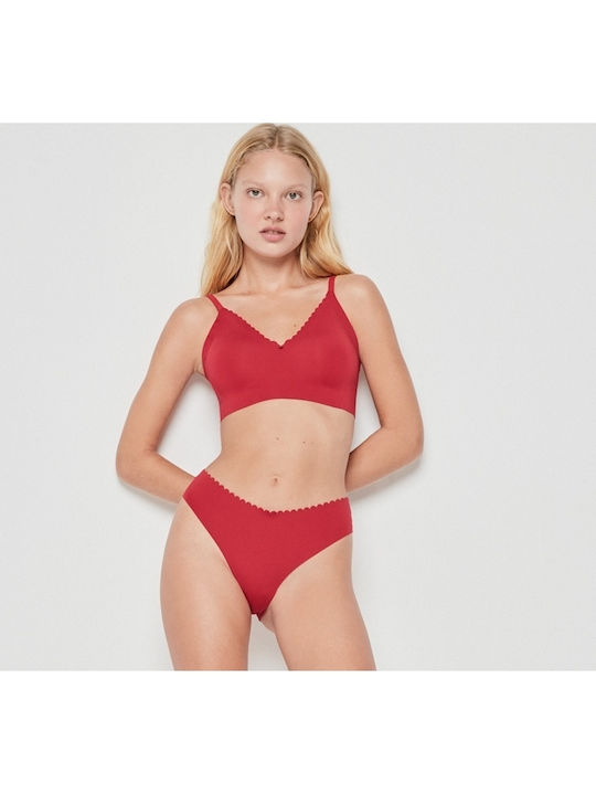 Gisela Underwear Set with Bralette & Slip Red