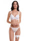 Miss Rosy Lace Underwear Set with Bra & String White