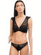 Gisela Δαντελένιο Σετ Εσωρούχων Bralette με Slip Μαύρο