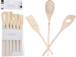 Wooden Cooking Utensil Set Beige 6pcs