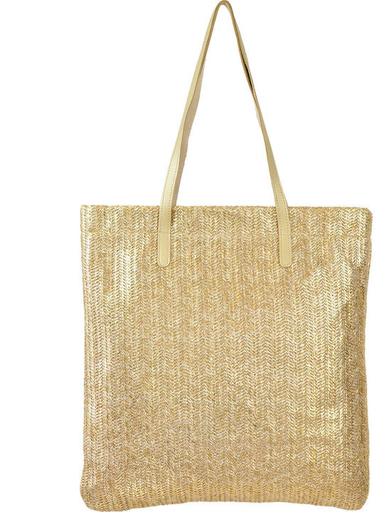 Aquablue Stroh Strandtasche Gold
