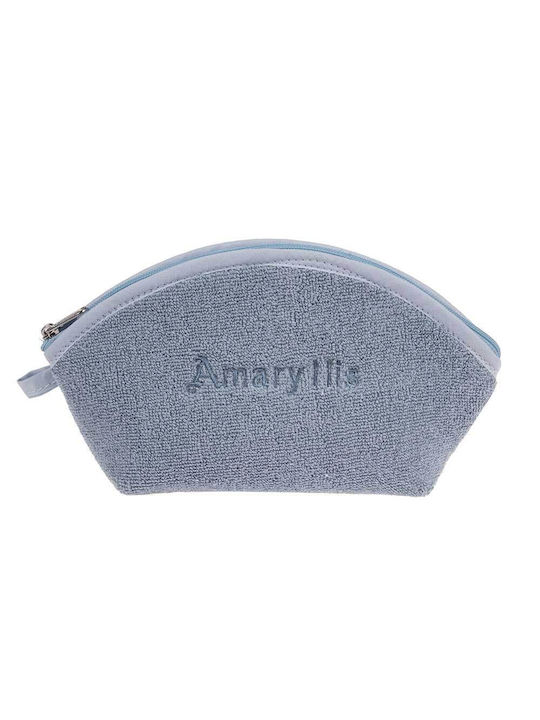 Amaryllis Slippers Toiletry Bag in Light Blue color 22cm
