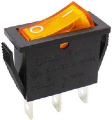 On-Off switch Rocker with Lighting Yellow 1pcs