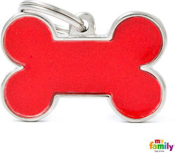 My Family Dog ID Bone Red Large