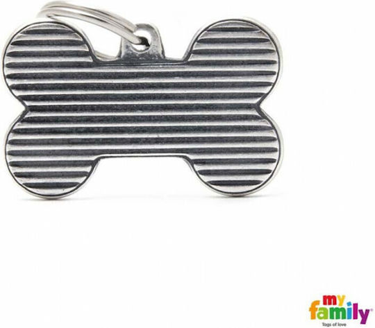 My Family BRONX Dog ID Bone Silver Large