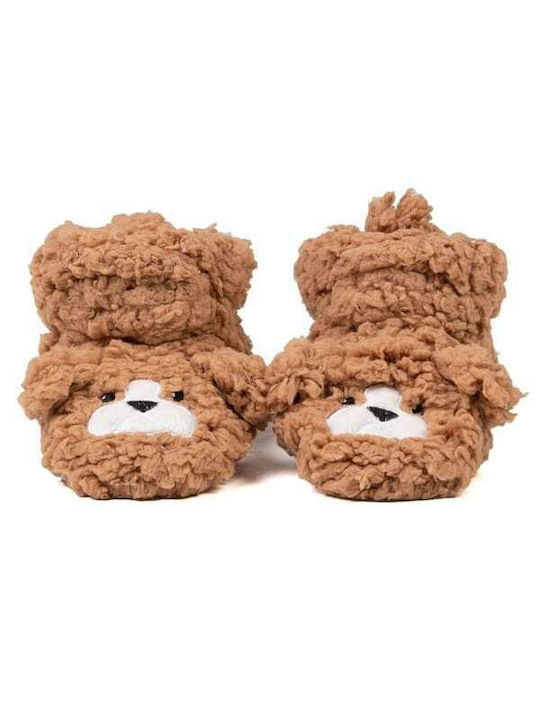 Cozy Sole Girls Slippers Brown