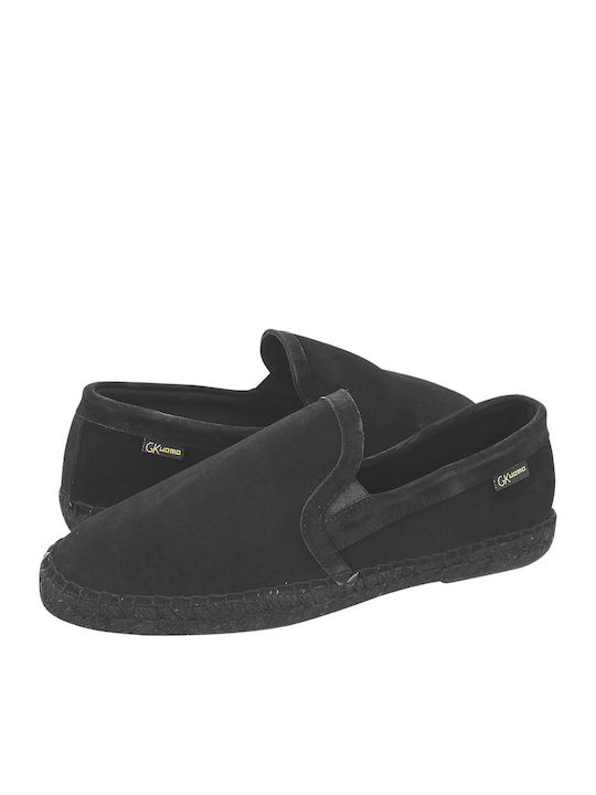 Din piele întoarsă Espadrile pentru bărbați în culoarea Negru