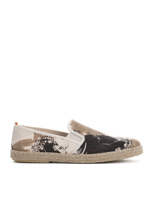 Leder Herren Espadrilles in Beige Farbe