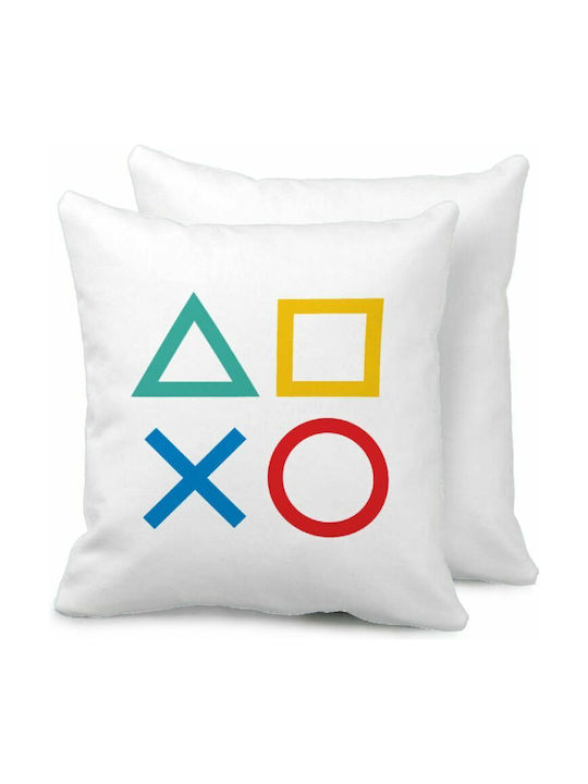 Bestsub Sofa Cushion Gaming Symbols White 40x40cm
