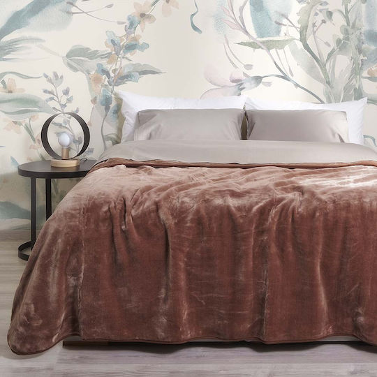 Aigaion Pelzige Decke Einzeln 160x220cm Braun