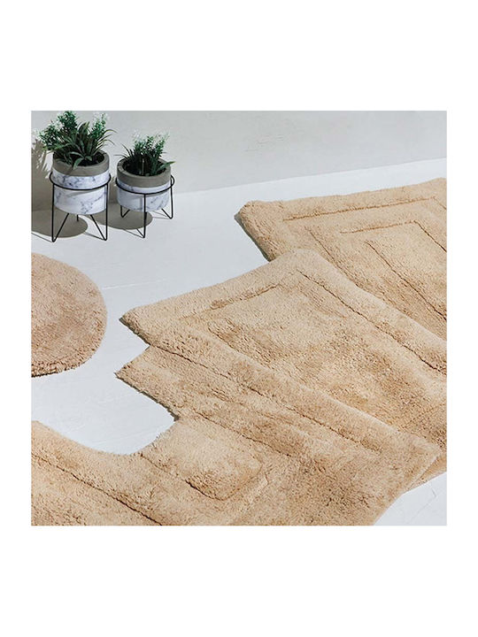 Bed&Bath Cotton Toilet Bath Mat Lissa Beige 50x55cm