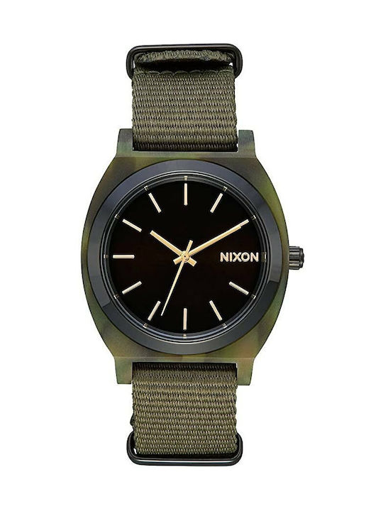 Nixon Watch with Green Fabric Strap