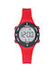 Tekday Strap Digital Uhr Chronograph mit Rot Kautschukarmband