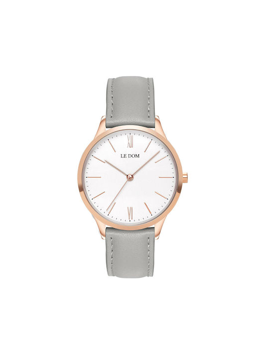 Le Dom Watch with Gray Leather Strap