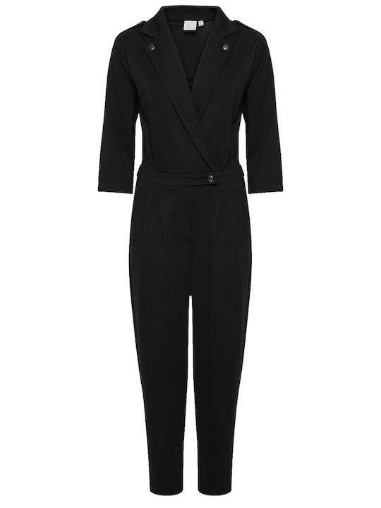 ICHI Women's Short-sleeved One-piece Suit Black