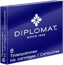 Diplomat 6 Ersatz- und Füllfederhaltertinten für Füllfederhalter Blau