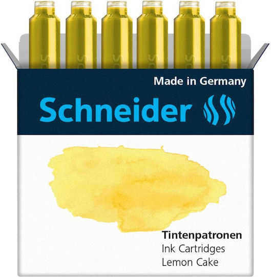 Schneider 6 Ανταλλακτικά Μελάνια για Πένα Κίτρινα
