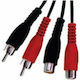 Cable RCA male - RCA female 1.5m 01.037.0256