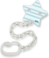 Nuk Chain Pacifier made of Plastic Asterisk White-Blue 10.751.367