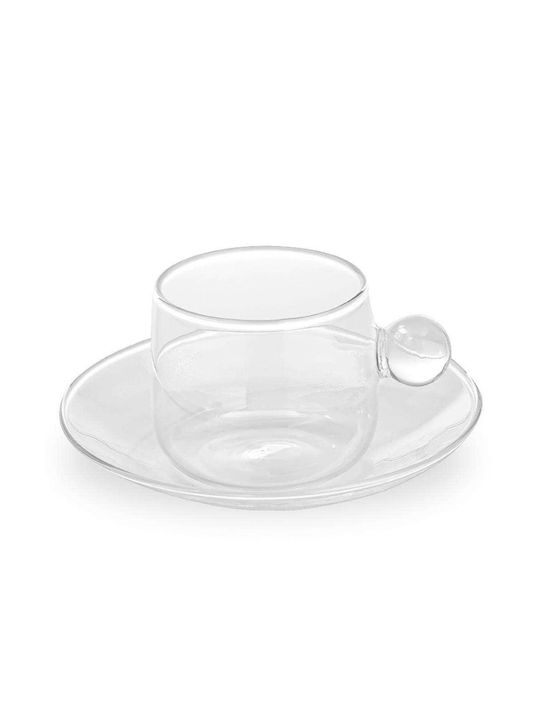 Zafferano Glass Tea Cup Set 220ml White