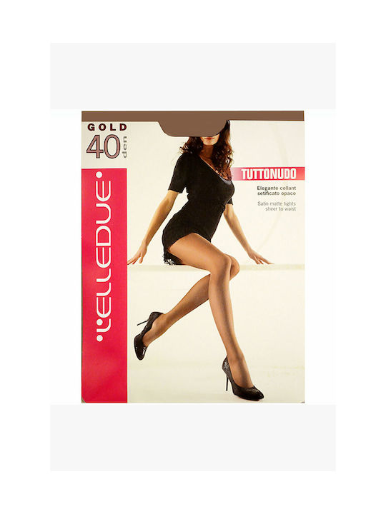 Elledue Women's Pantyhose 40 Den Brown