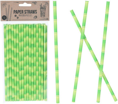 Paper Drinking Straws Green 50pcs