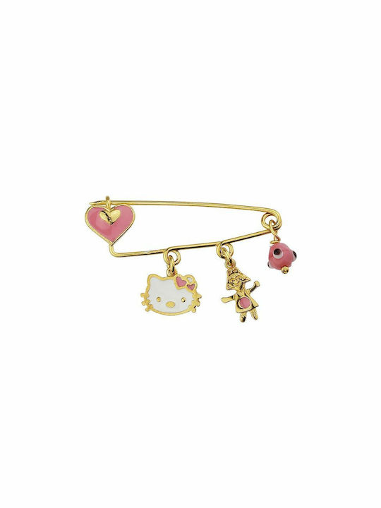 Amor Amor Child Safety Pin made of Gold Plated Silver for Girl