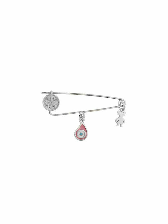 Amor Amor Child Safety Pin made of Silver with Cross for Girl