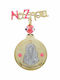 Kiriakos Gofas Child Safety Pin made of Gold and White Gold 9K with Icon of the Virgin Mary for Girl