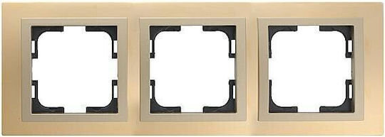 Mono Electric Πλαίσιο Διακόπτη 3 Θέσεων Οριζόντιας Τοποθέτησης σε Χρυσό Χρώμα 500-004400162