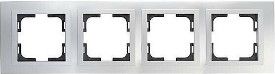 Mono Electric Switch Frame 4 Positions Horizontal Installation in Silver Color 500-004100163
