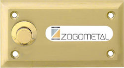 Zogometal Complete Wall Push Bell Button with Frame Gold 463