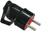 Vito Male Schuko Plug with Ring Black