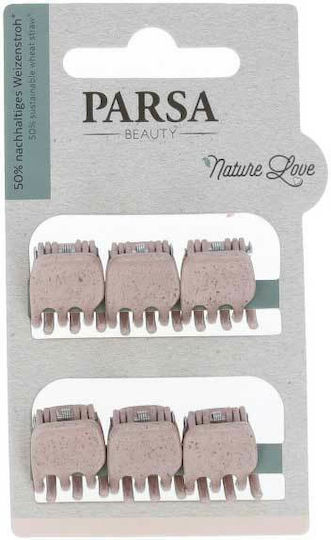 Parsa Σετ Κλαμεράκια για Μαλλιά Ροζ 6τμχ
