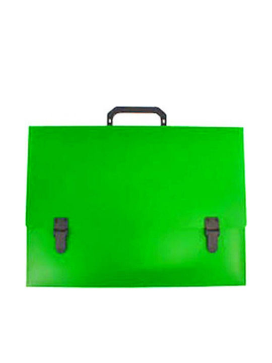 Geantă de Desen din Plastic cu cataramă și Mâner 40x5x30cm Verde